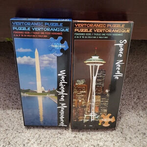 Vertoramic Puzzles Washington Monument  & Space Needle Bundle 2